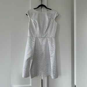 Theia Silver-White Party Dress